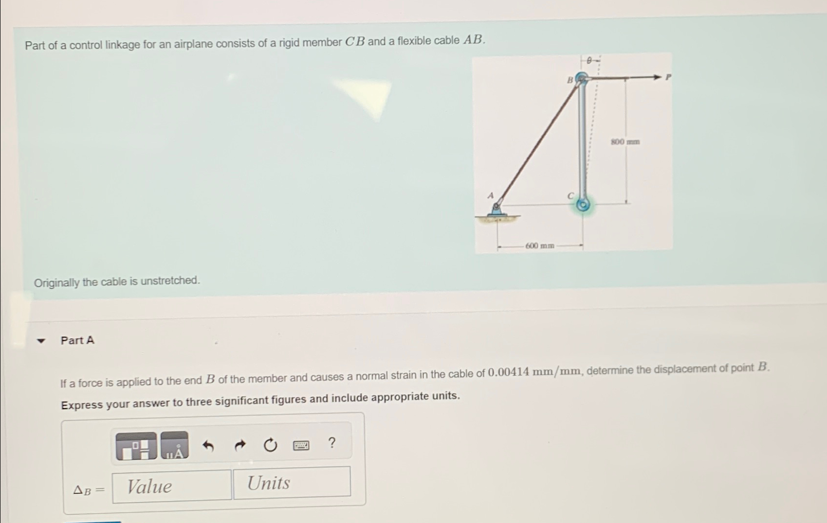 Part of a control linkage for an airplane