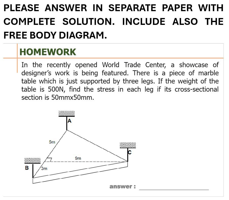 PLEASE ANSWER IN SEPARATE PAPER WITH COMPLETE