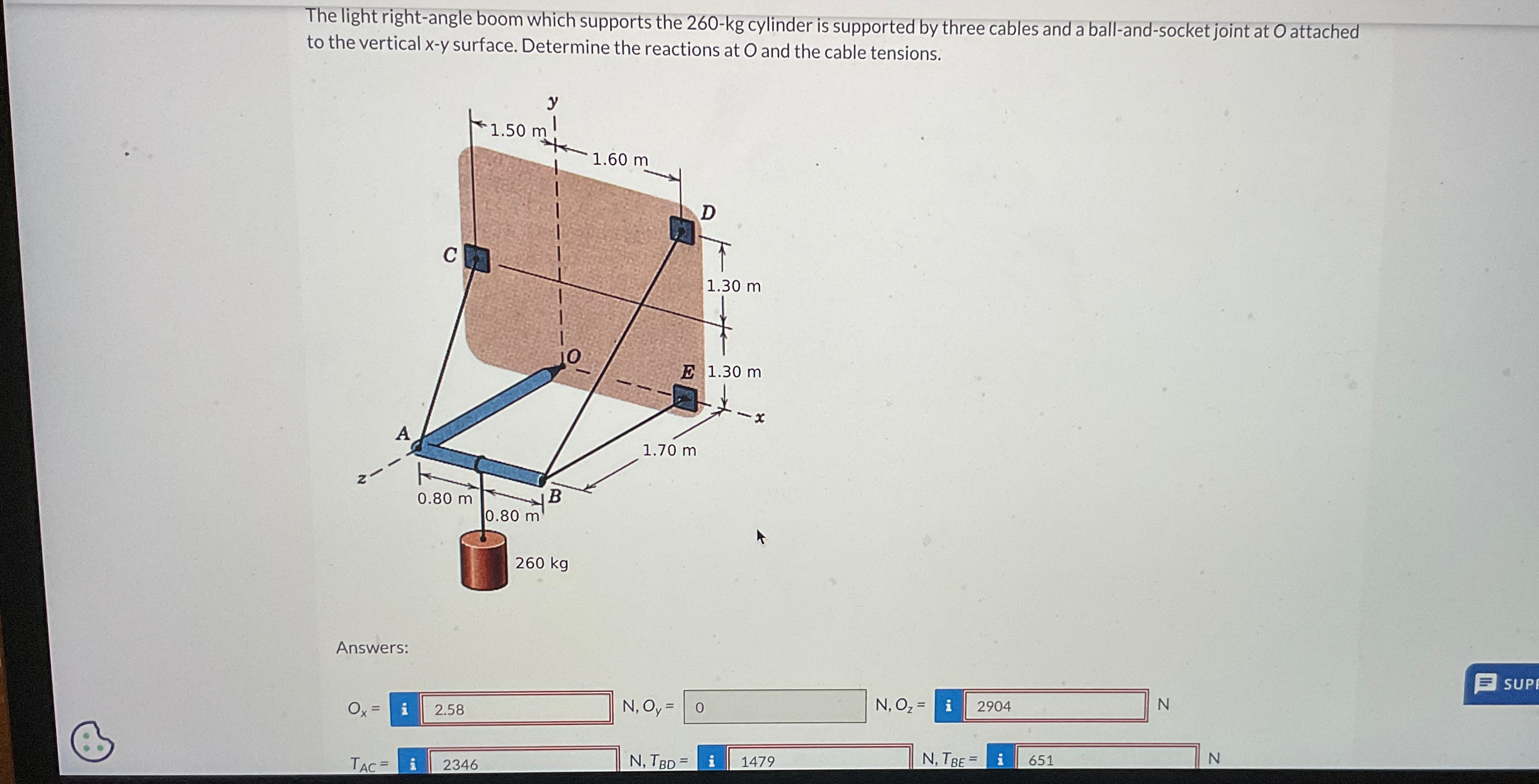 The light right - angle boom which supports the 2