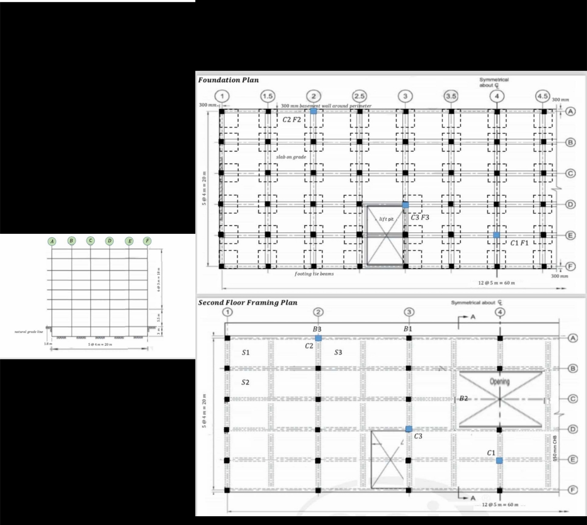 Second Floor Framing Plan Symmetrical about