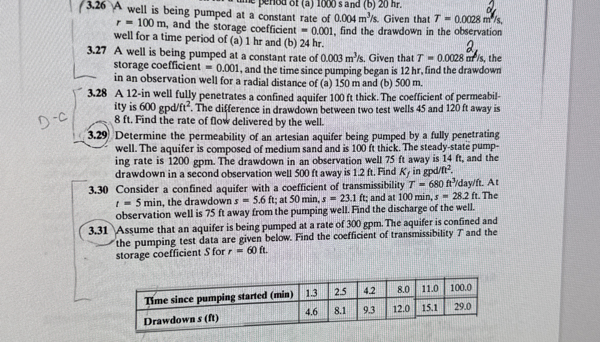 3 . 2 6 well is being pumped at a constant rate