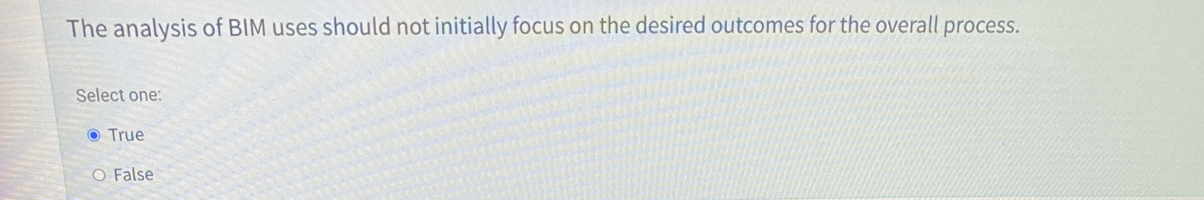 The analysis of BIM uses should not initially