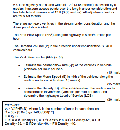 A 4 - lane highway has a lane width of 1 2 f t (
