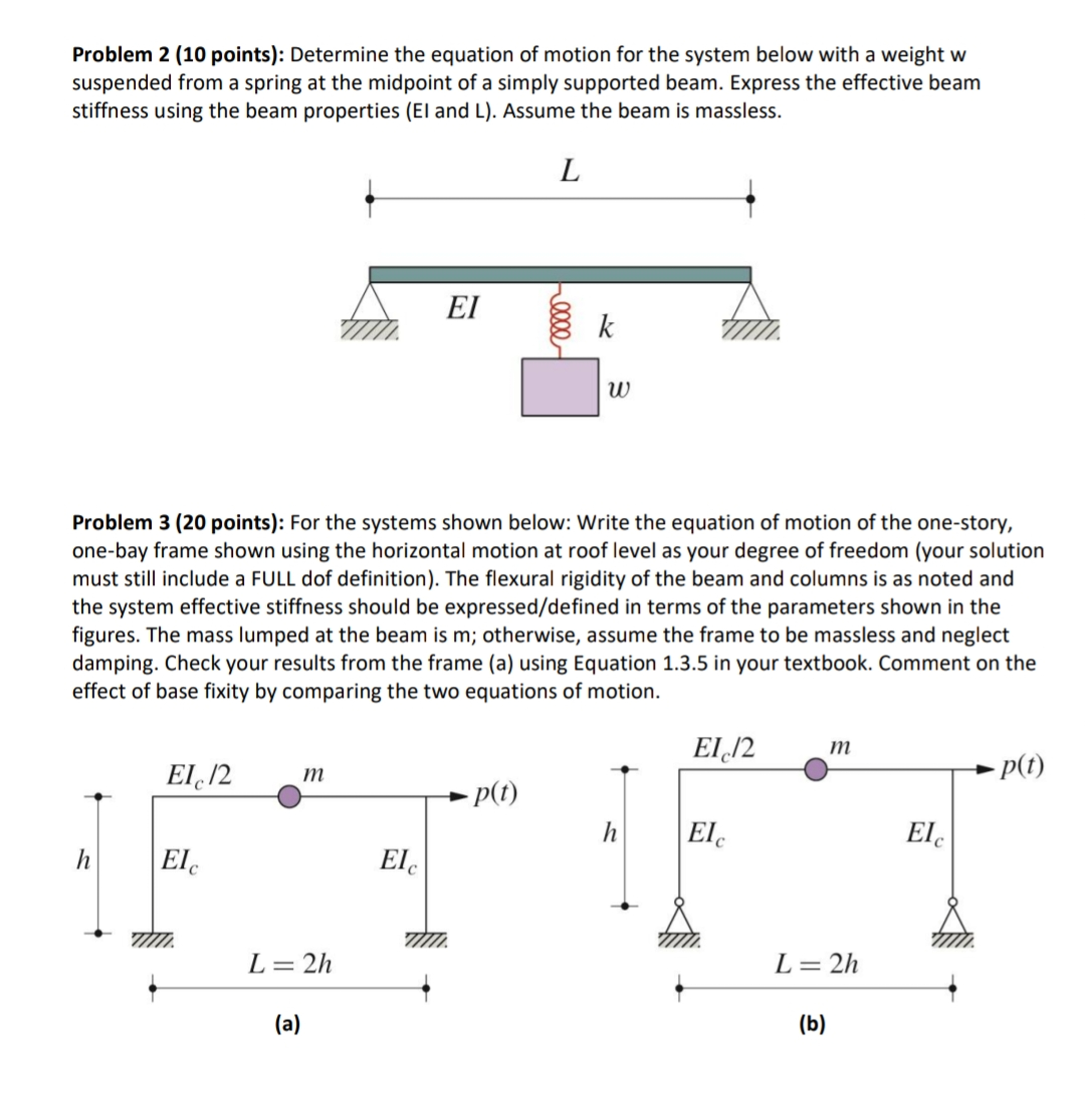 determine the equation of motion for the system
