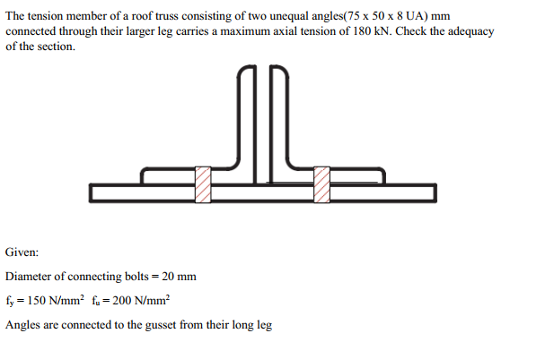 The tension member of a roof truss consisting of
