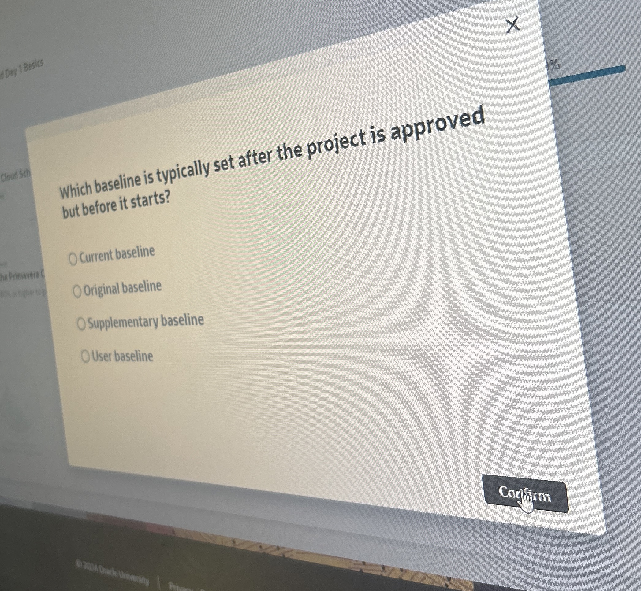 Which baseline is typically set after the project