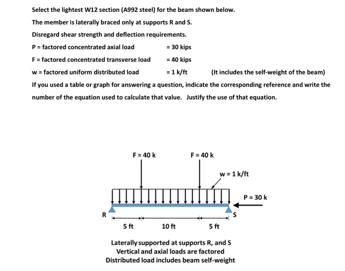 Select the lightest W 1 2 section ( A 9 9 2 steel