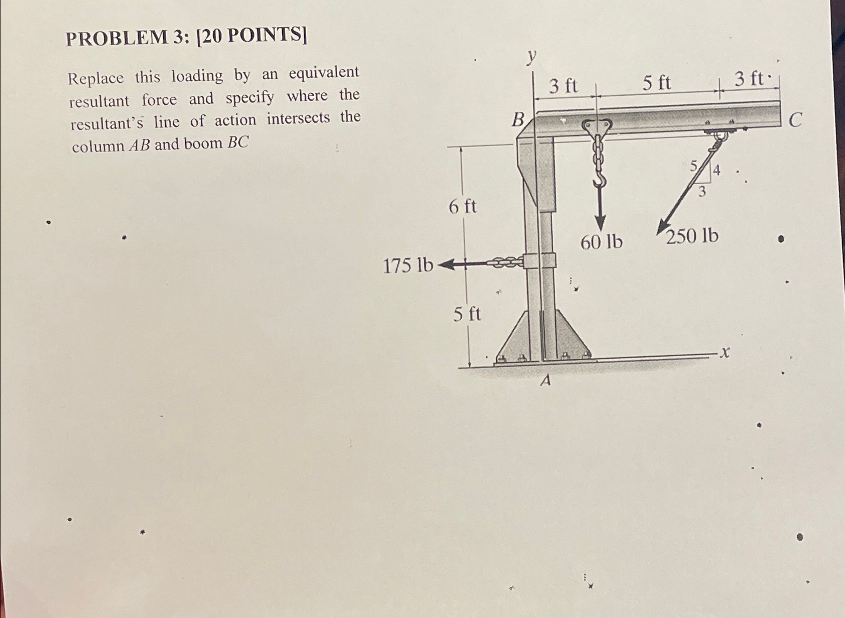 PROBLEM 3 : [ 2 0 POINTS ] Replace this loading