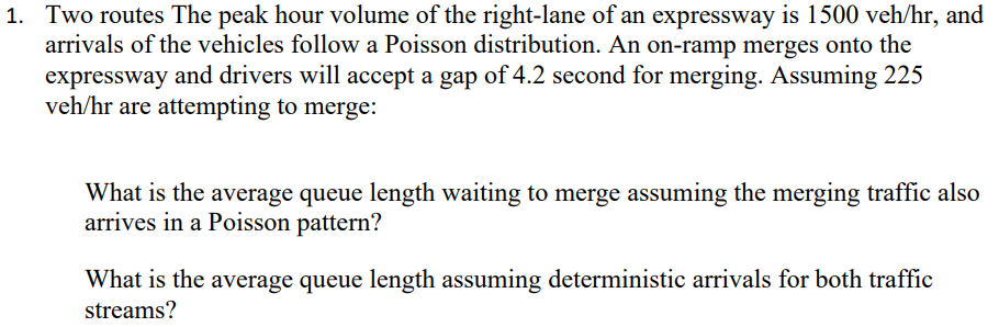 Two routes The peak hour volume of the right -