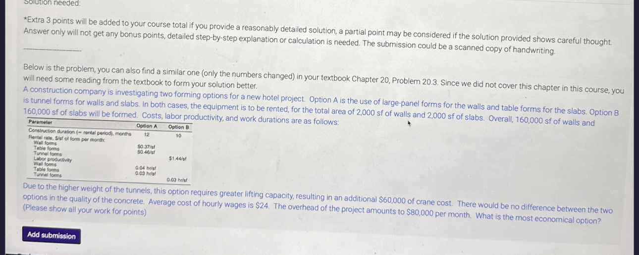 Soiution needed: * Extra 3 points will be added