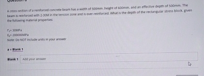 A cross - section of a reinforced concrete beam