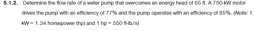 Applied Hydraulics # 5 . 1 . 2 . Determine the