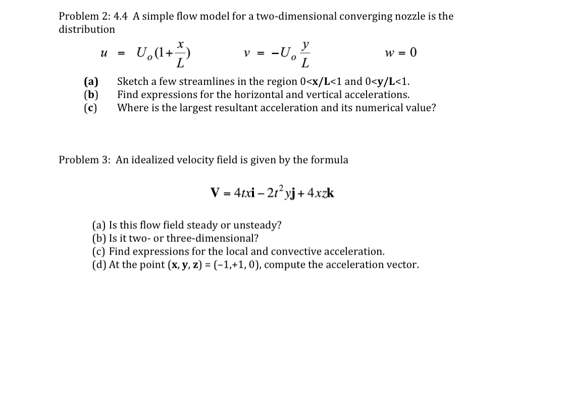 Problem 2 : 4 . 4 A simple flow model for a two -