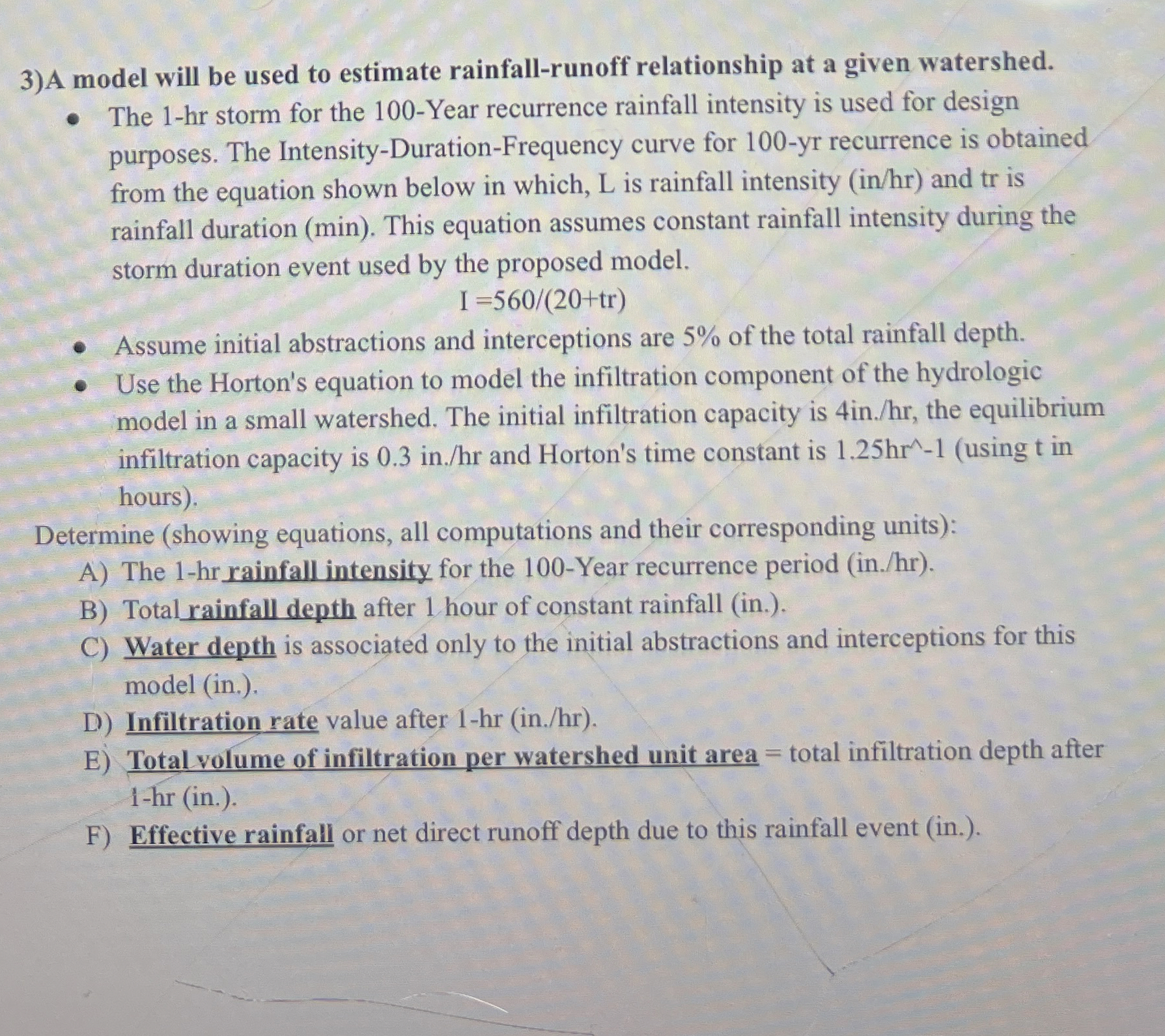 A model will be used to estimate rainfall -
