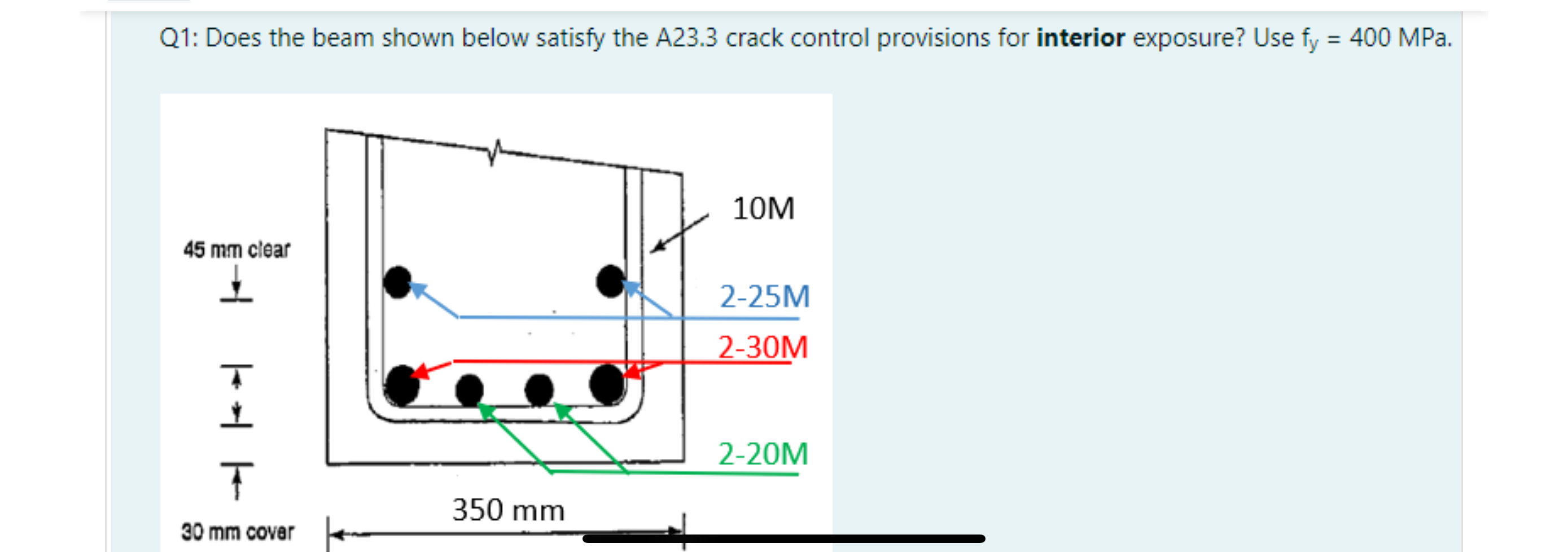 Does the beam shown below satisfy the A 2 3 . 3