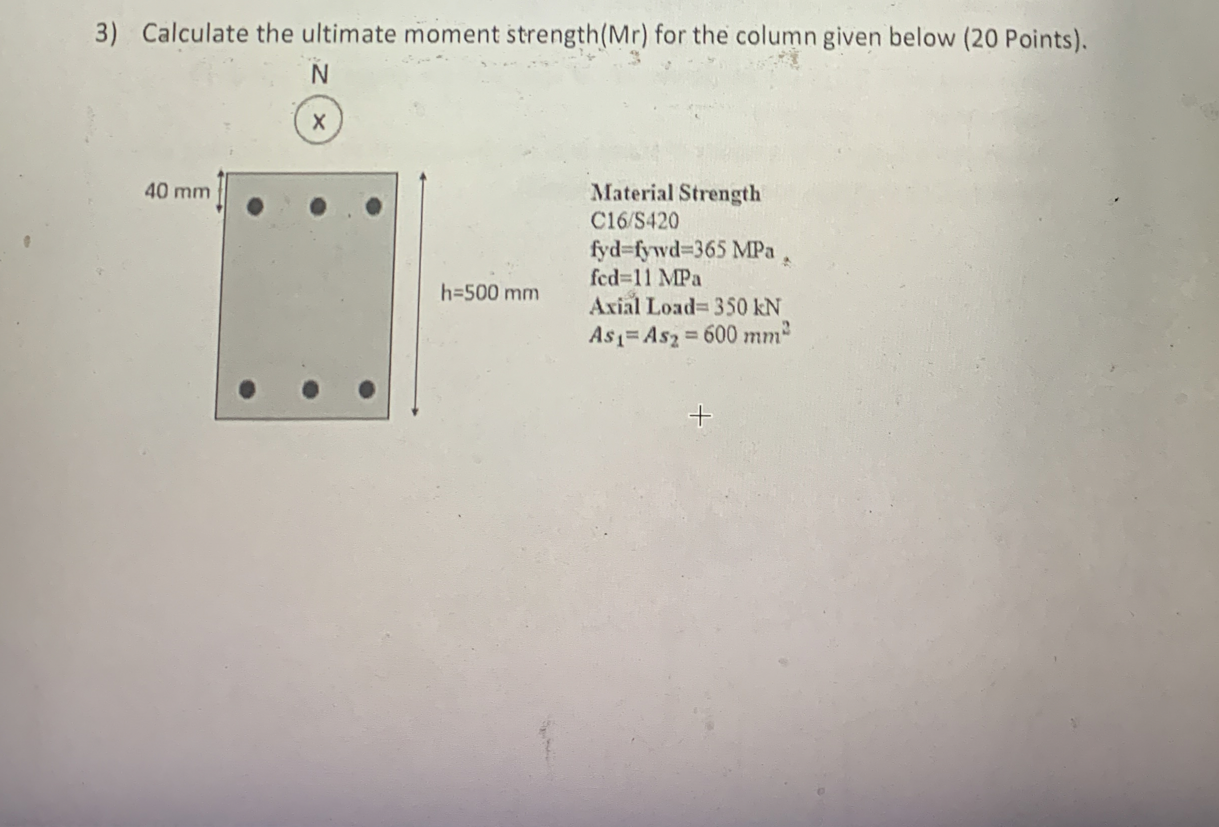 Calculate the ultimate moment strength ( Mr ) for