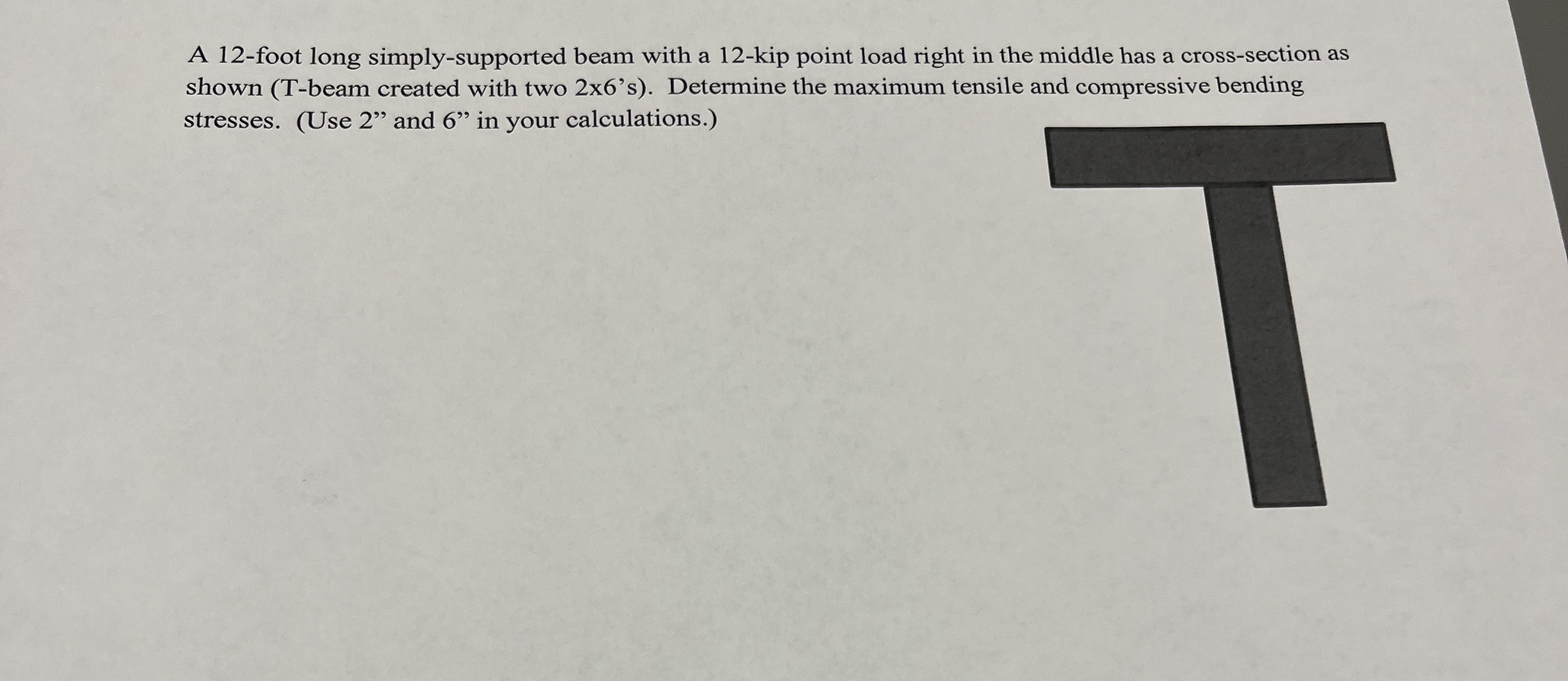 A 1 2 - foot long simply - supported beam with a