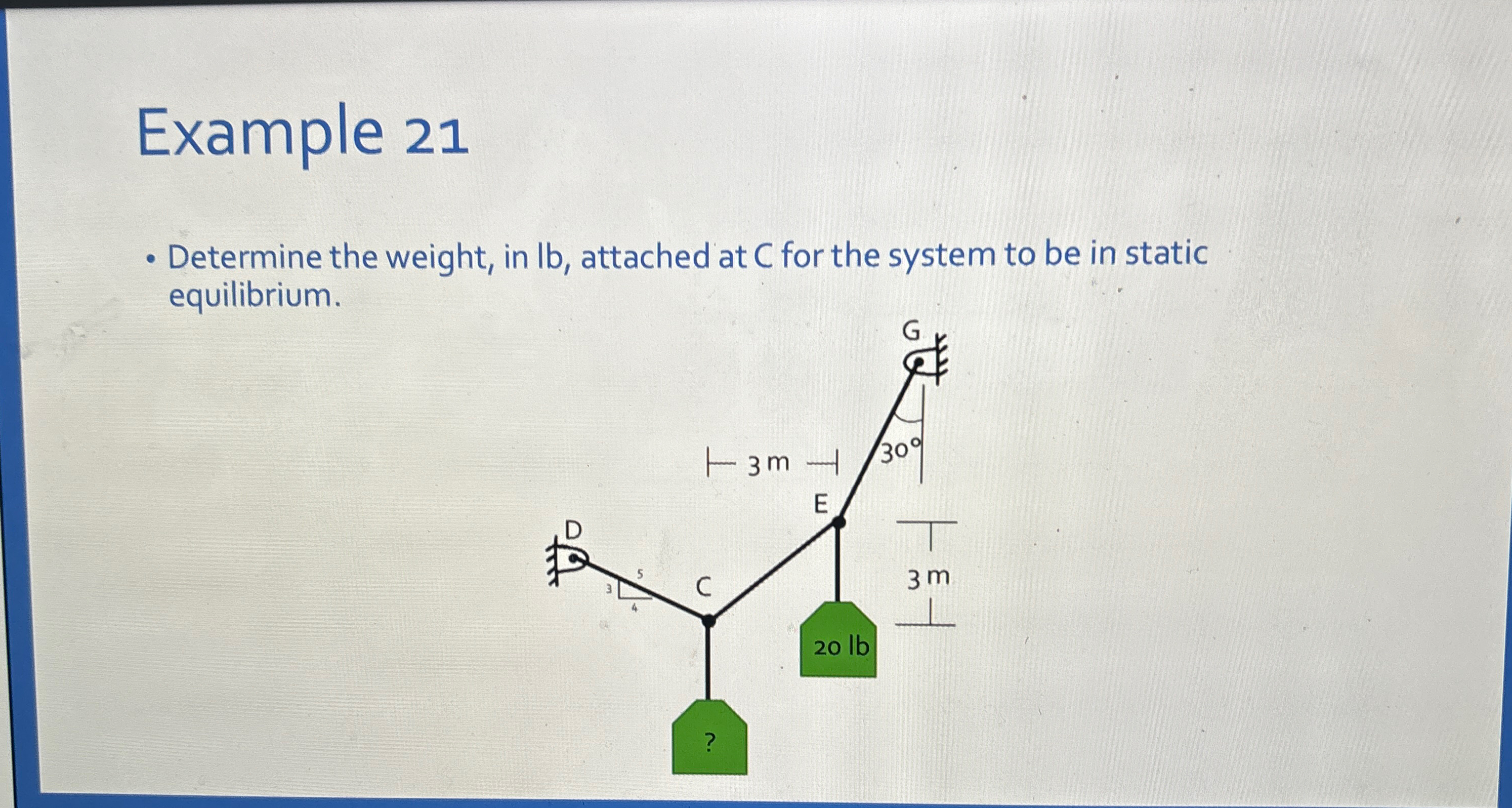 Example 2 1 Determine the weight, in l b ,