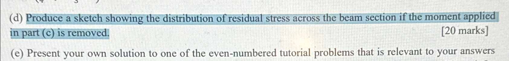( d ) Produce a sketch showing the distribution