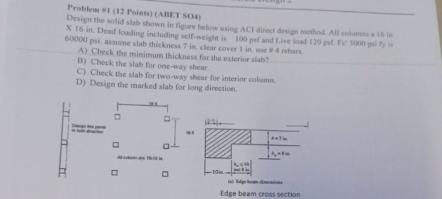 Problem #I ( 1 2 Points ) ( ABET SO 4 ) Design