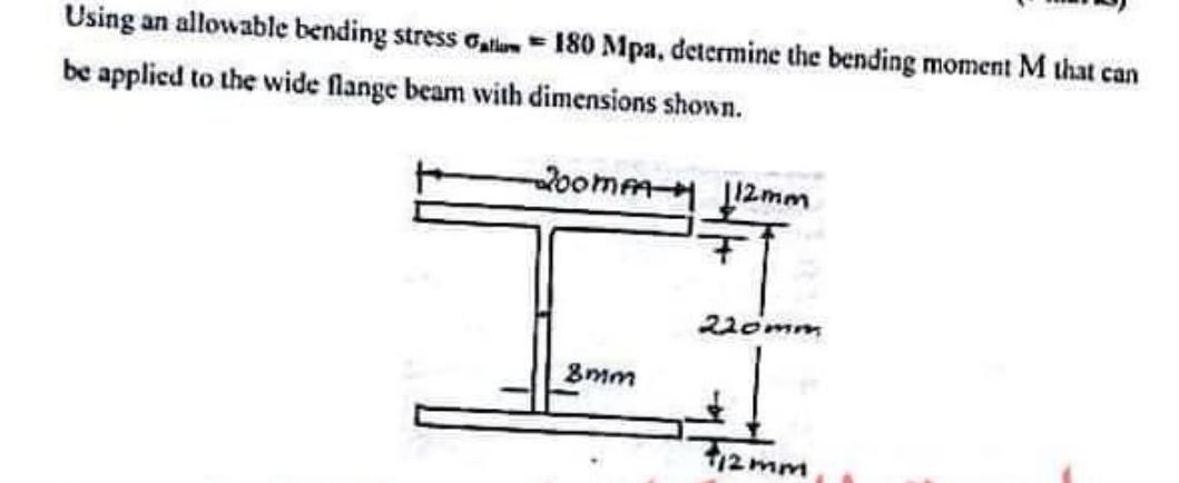 Using an allowable bending stress a t = 1 8 0