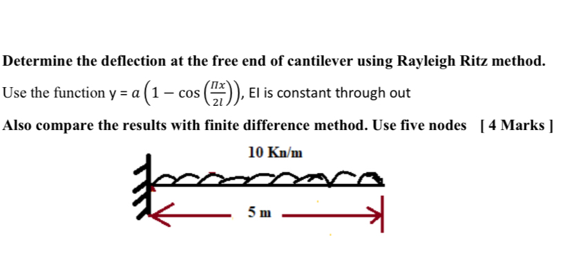 Determine the deflection at the free end of