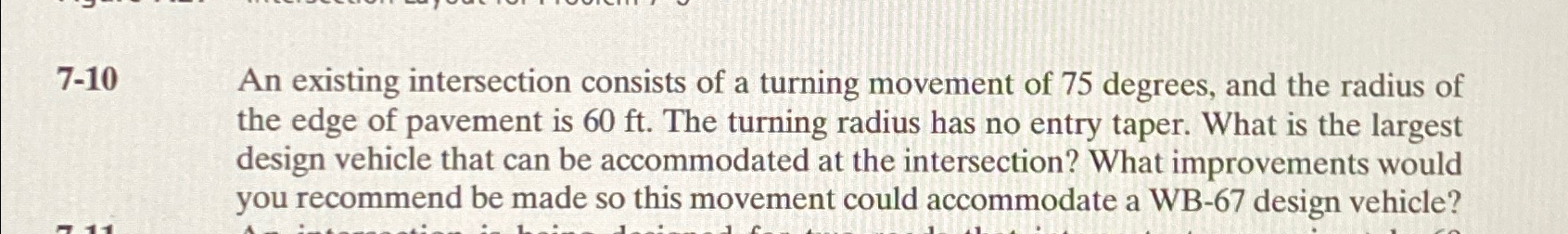 7 - 1 0 ) An existing intersection consists of a