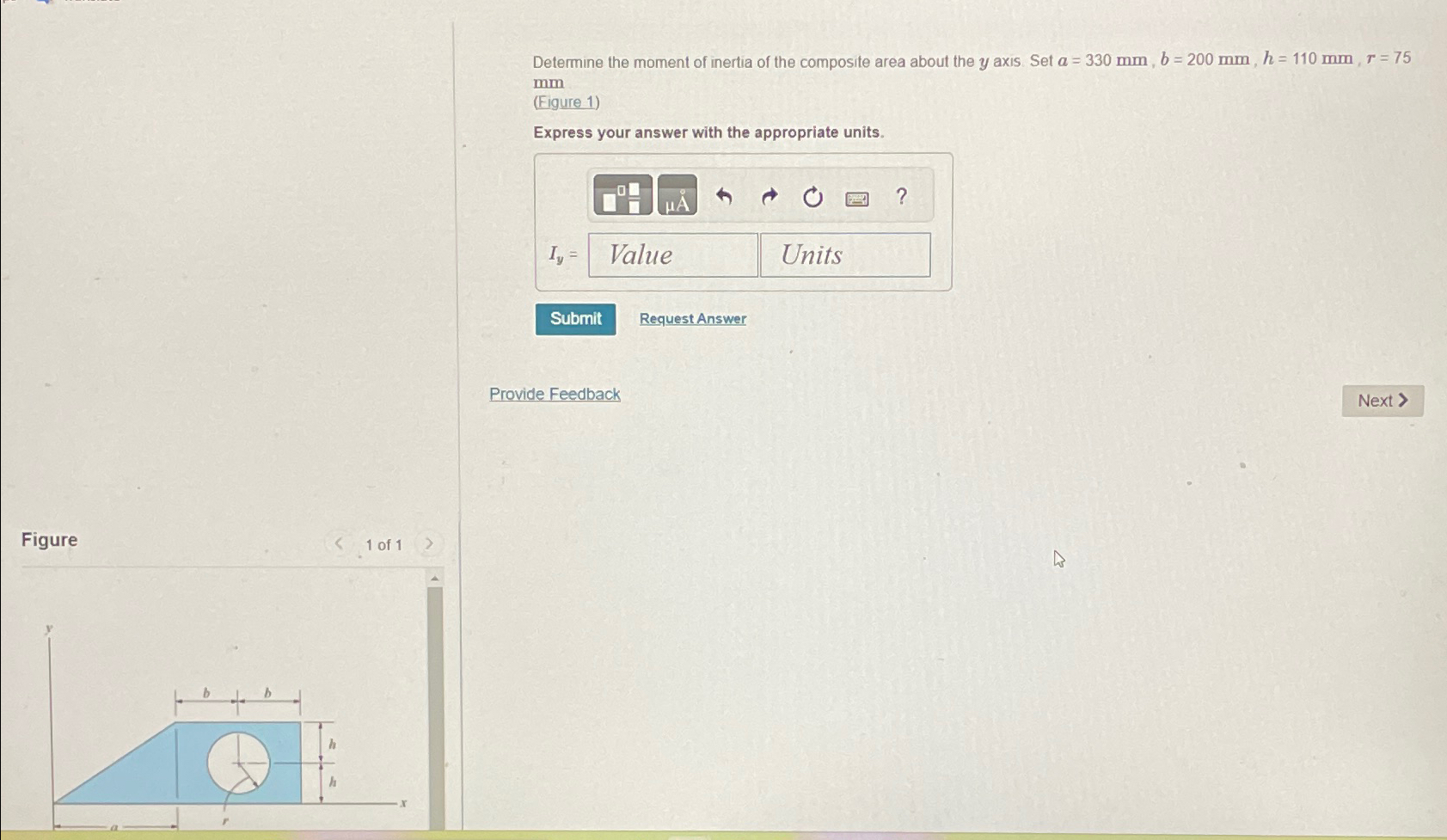 Determine the moment of inertia of the composite