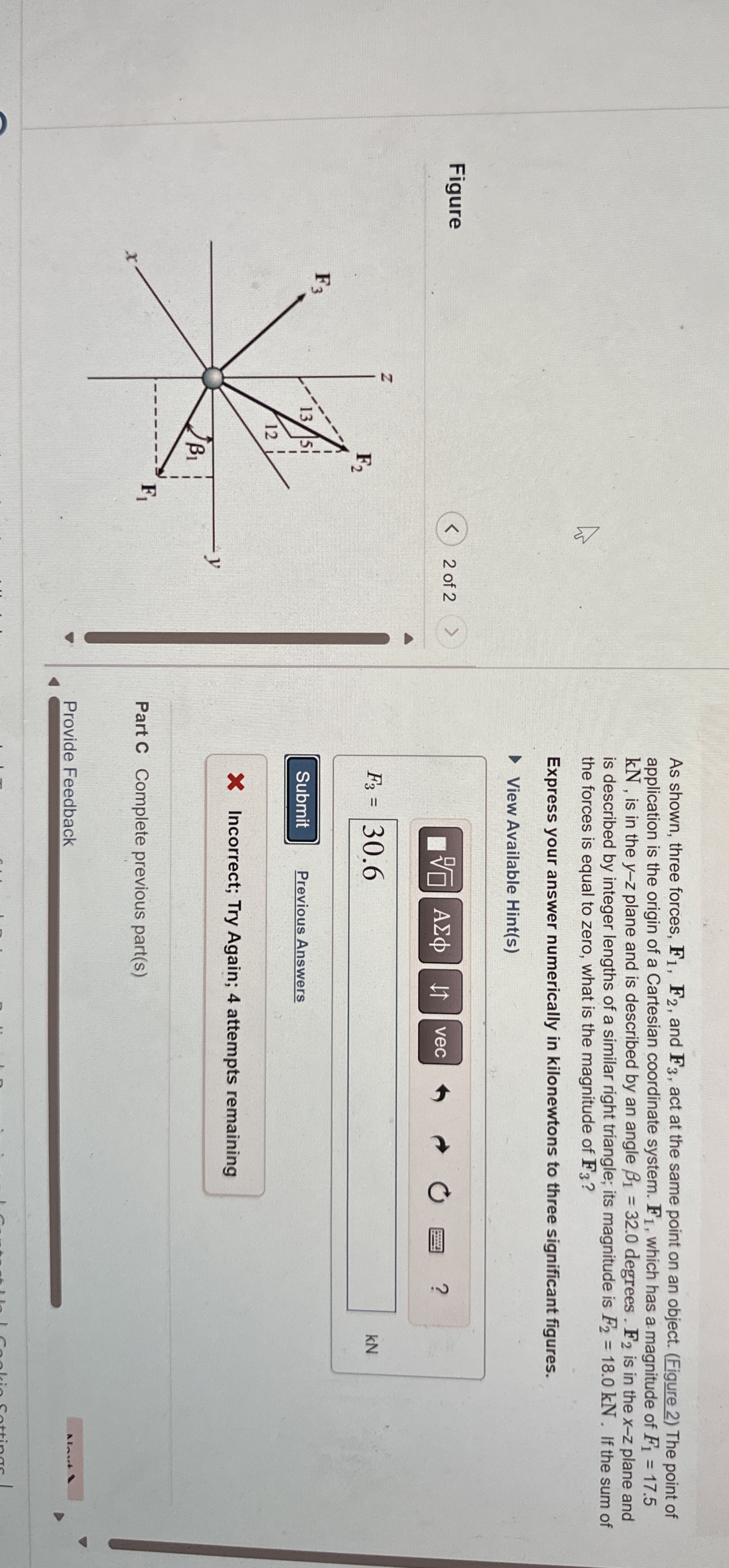 Figure As shown, three forces, F 1 , F 2 , and F
