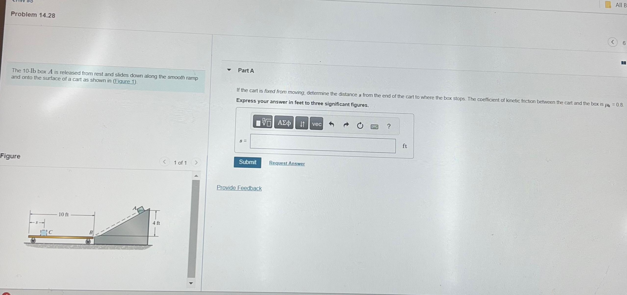 Problem 1 4 . 2 8 The 1 0 - l b box A is released