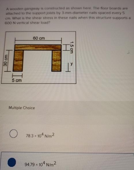 A wooden gangway is constructed as shown here.