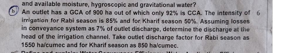 and available moisture, hygroscopic and
