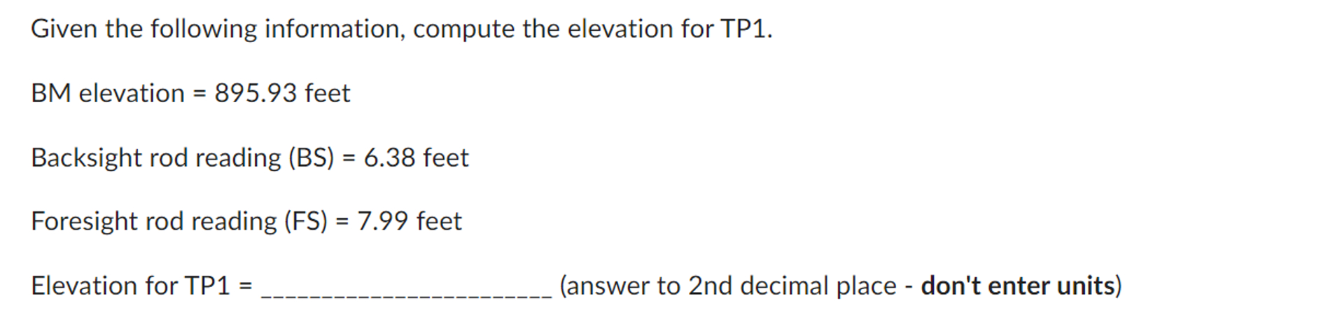 Given the following information, compute the