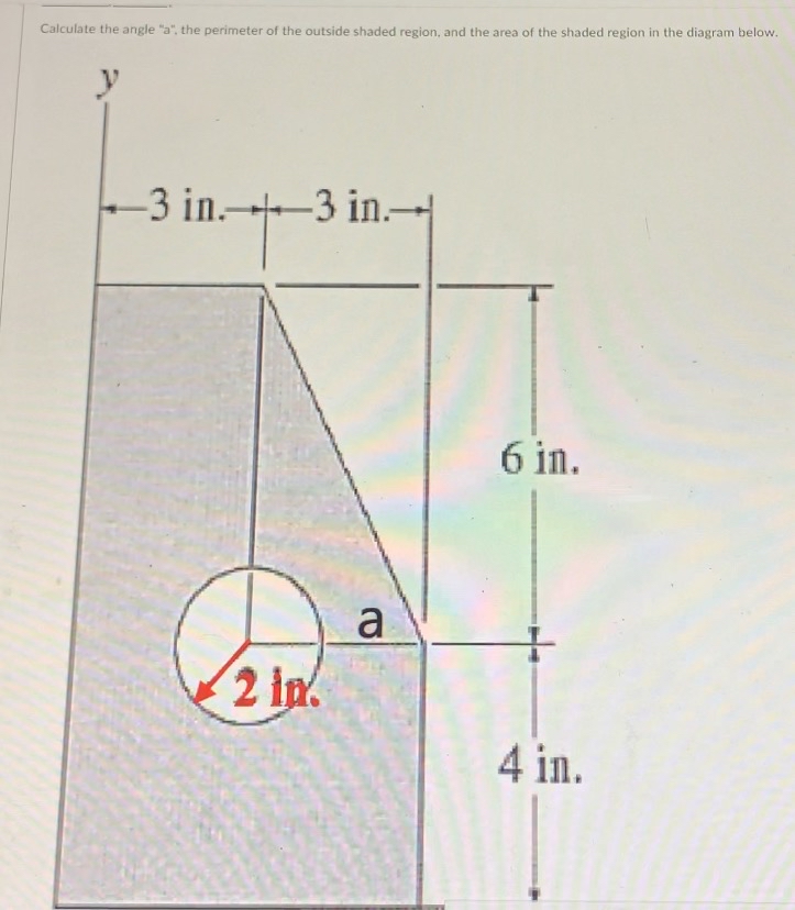 Calculate the angle " a " , the perimeter of the