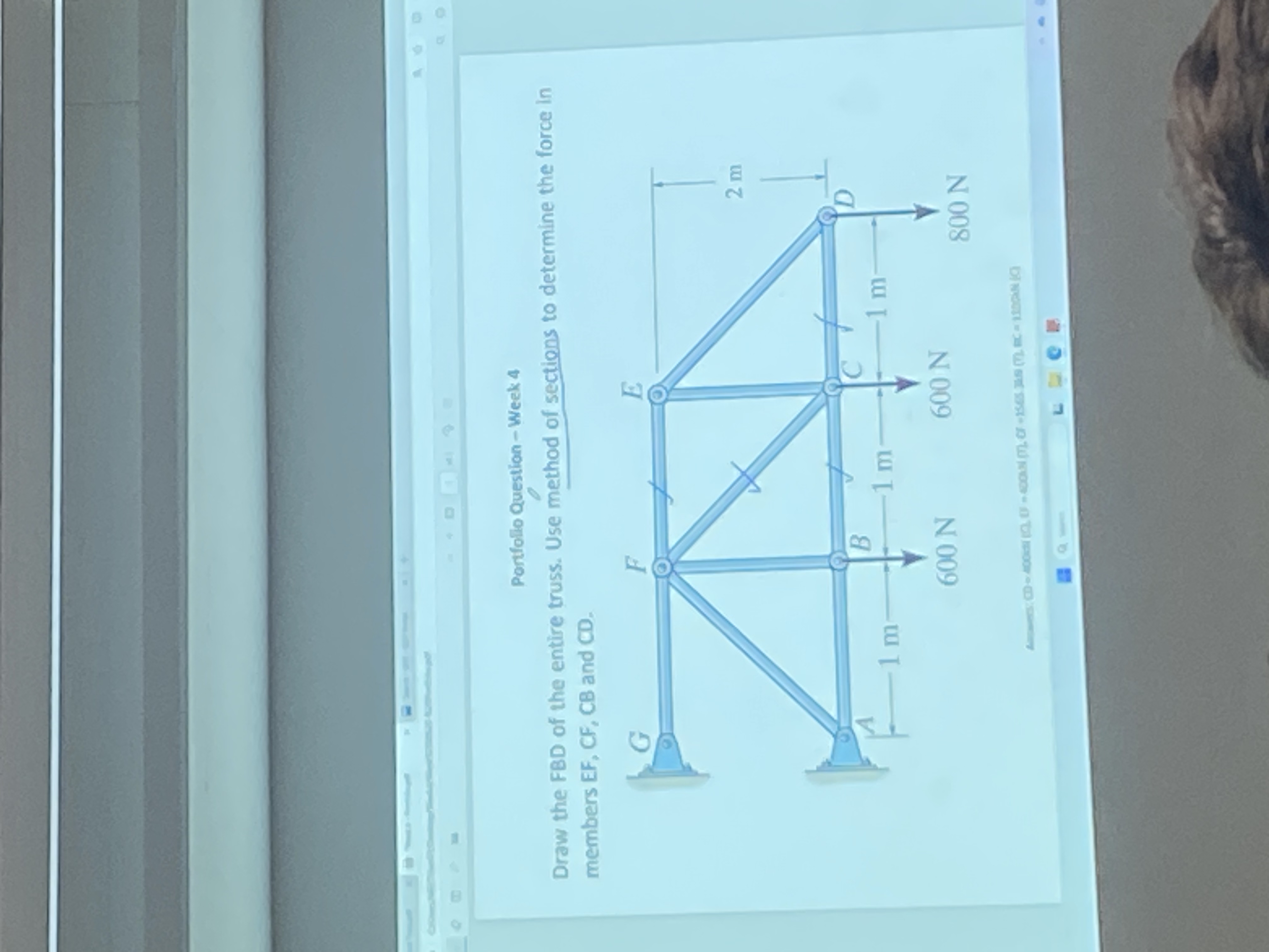 Portfollo Question - Week 4 Draw the FBD of the