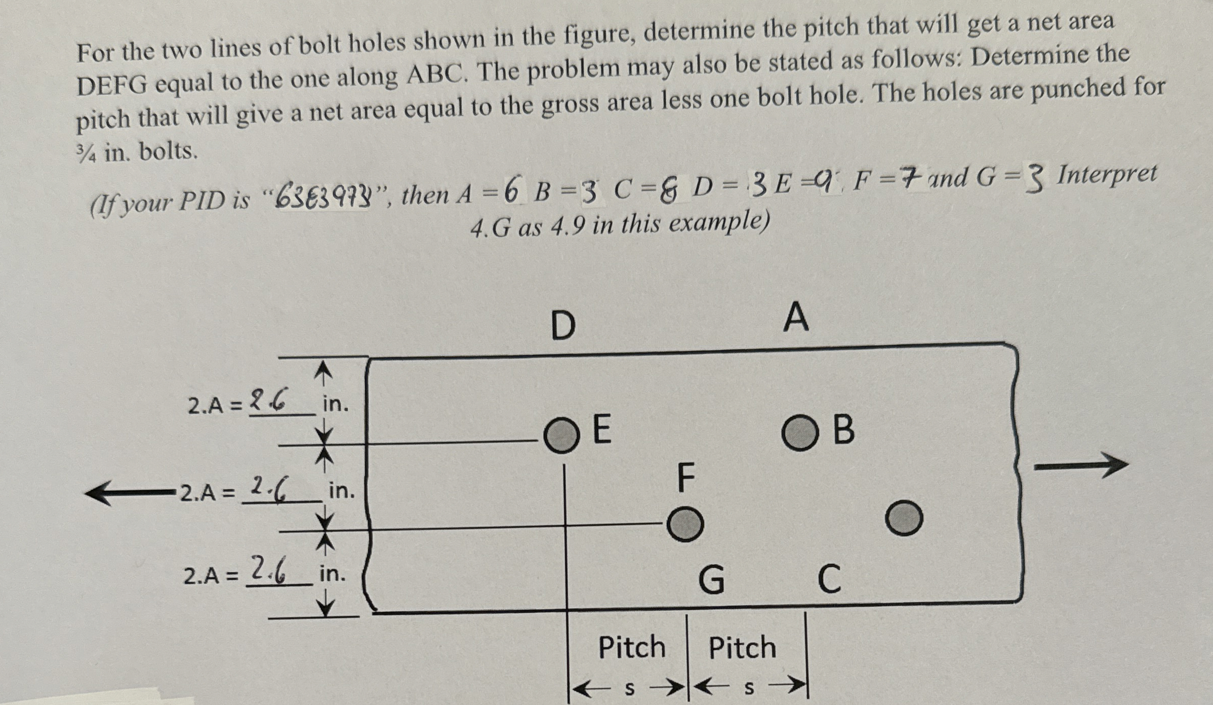 For the two lines of bolt holes shown in the