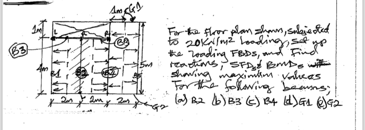 ( 6 3 ) For the flor plan shown, subjected to 2 0