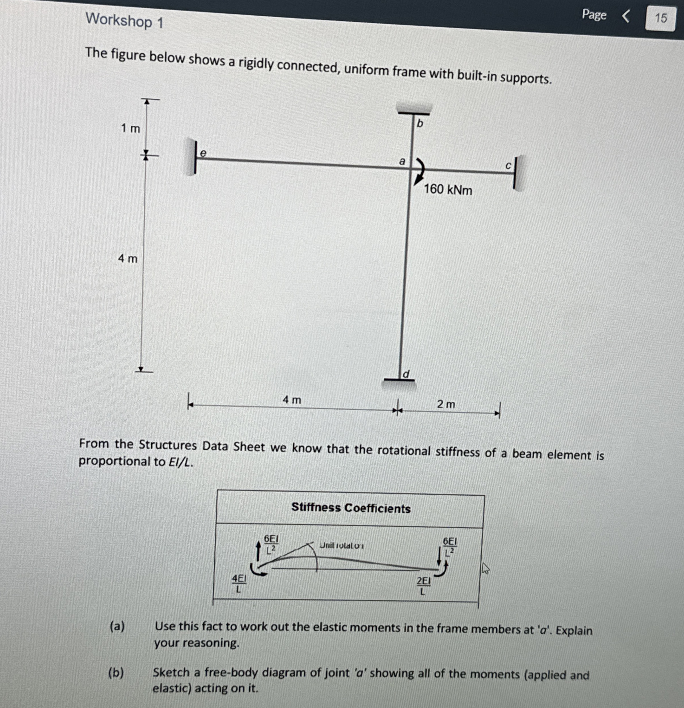 The figure below shows a rigidly connected,