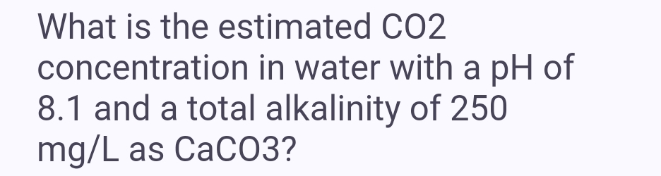 What is the estimated CO 2 concentration in water