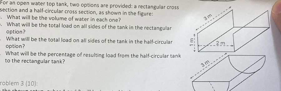 For an open water top tank, two options are