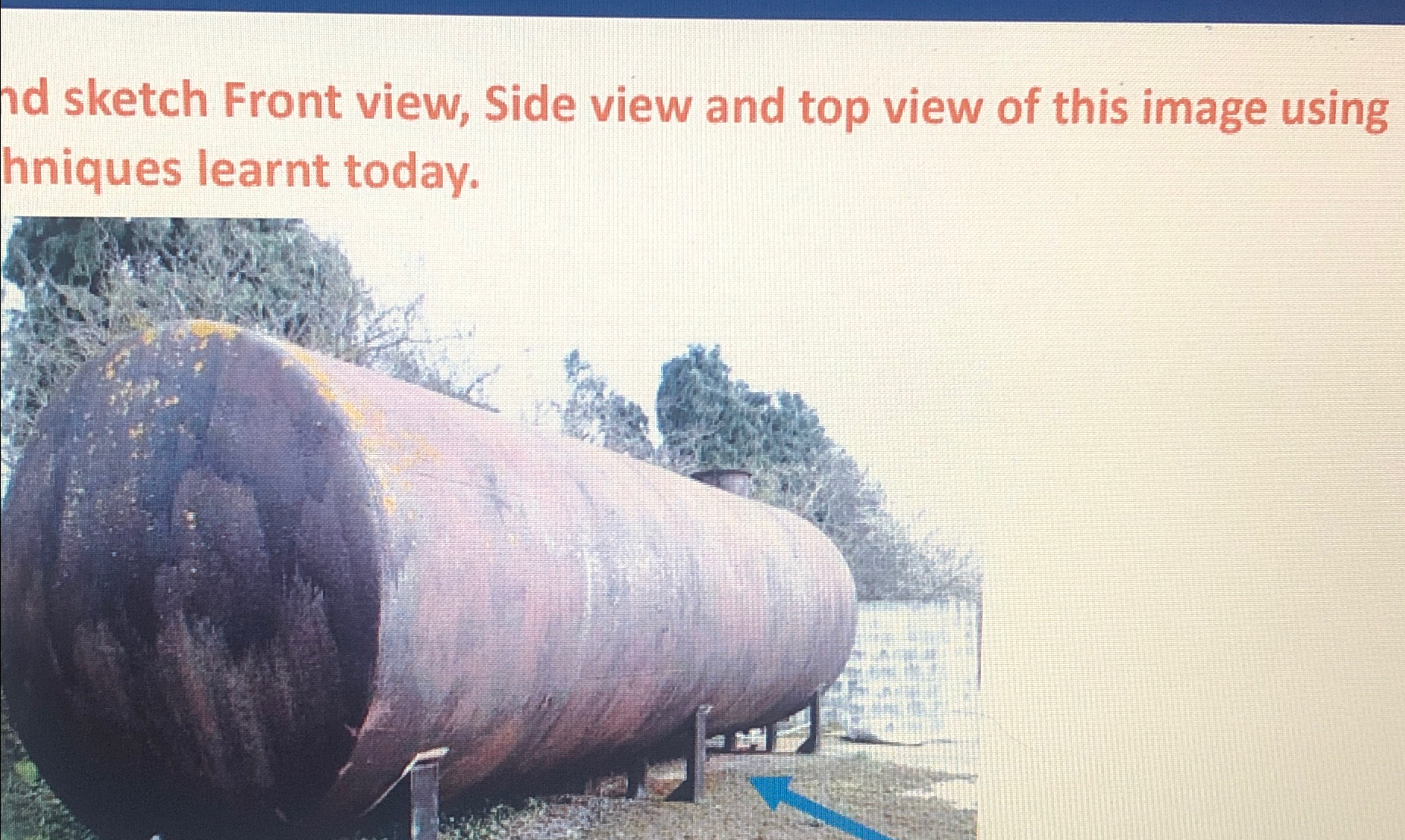 ad sketch Front view, Side view and top view of