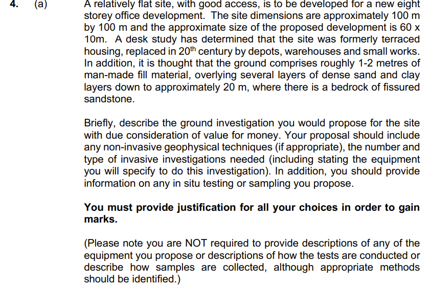 ( a ) A relatively flat site, with good access,