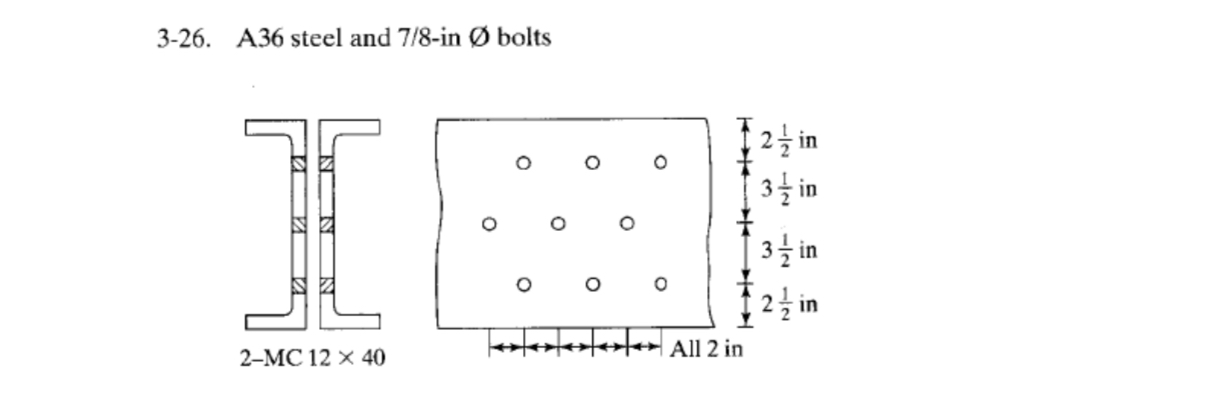 3 - 2 6 . A 3 6 steel and 7 / 8 - in O ? bolts 2