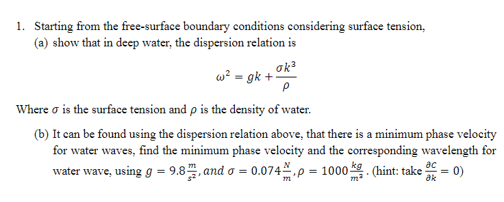 Starting from the free - surface boundary