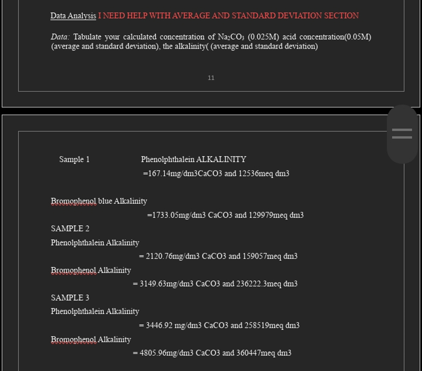 Data Analysis I NEED HELP WITH AVERAGE AND