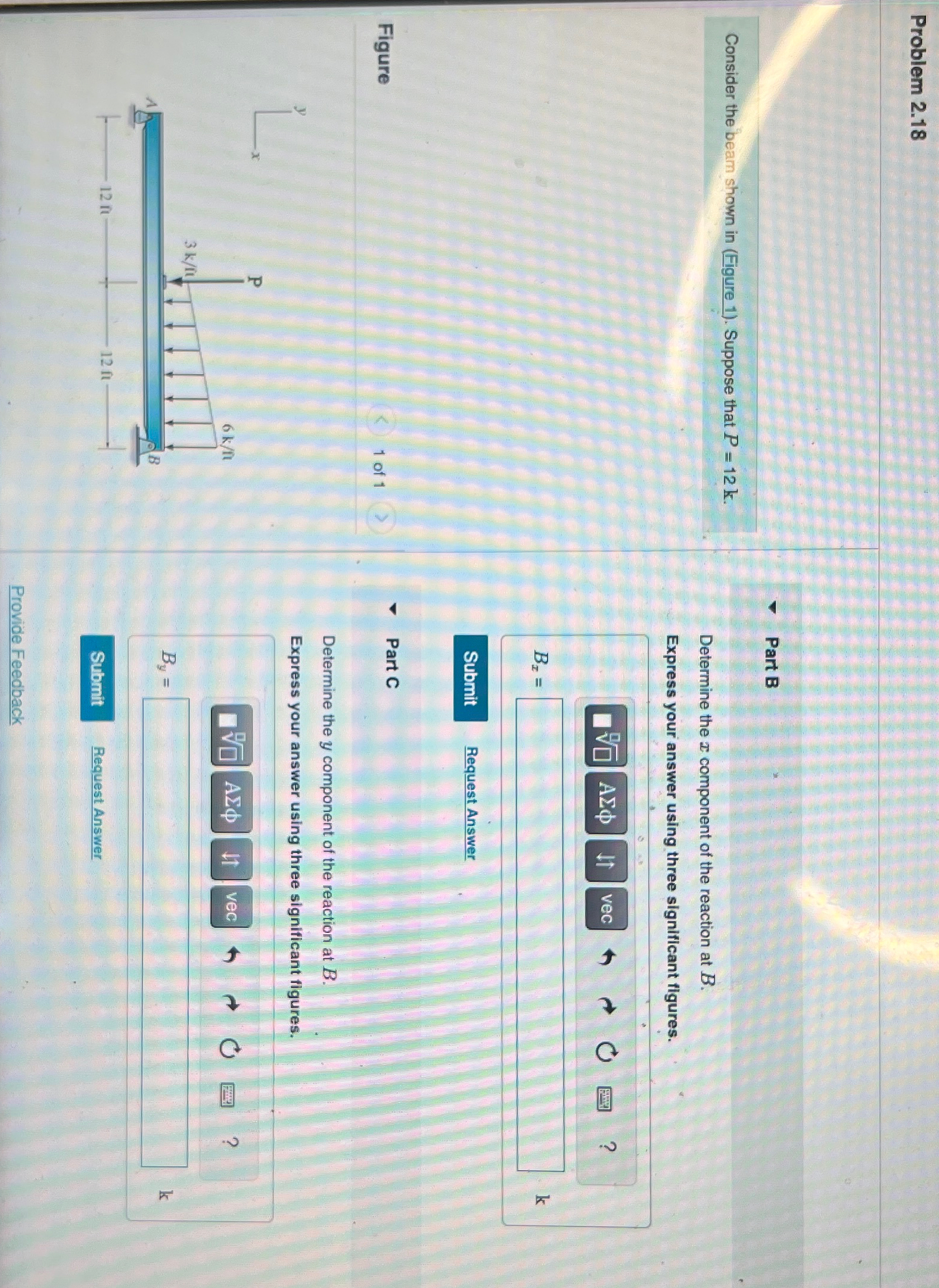 Problem 2 . 1 8 Part B Consider the beam shown in