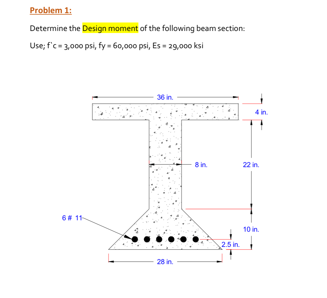 Problem 1 : Determine the Design moment of the