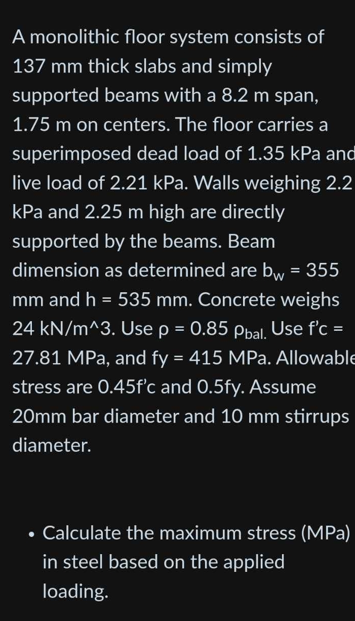 A monolithic floor system consists of 1 3 7 m m