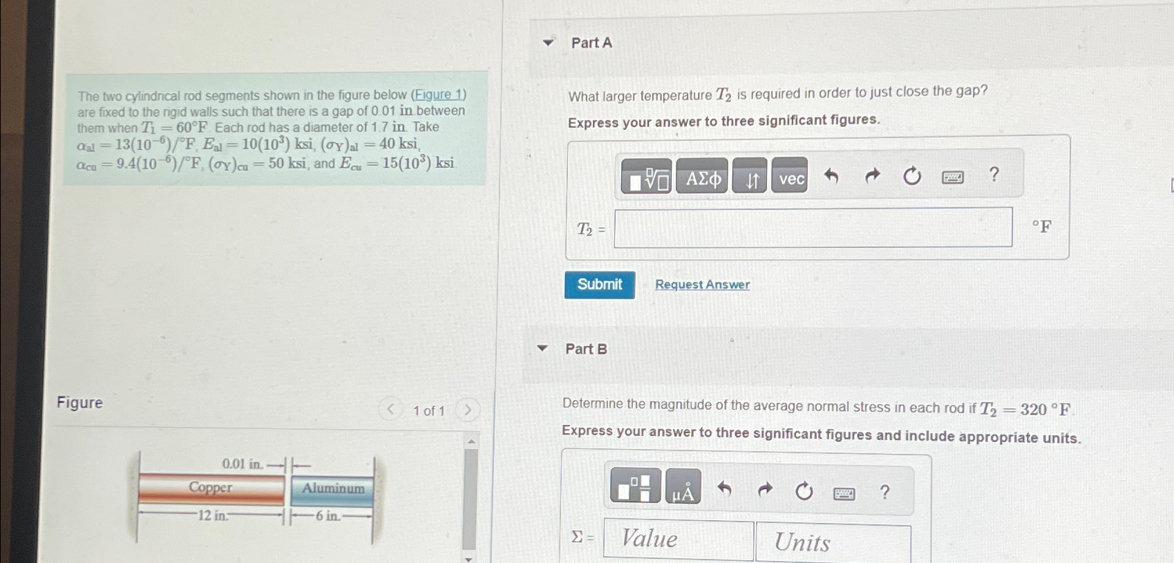 Part A The two cylindrical rod segments shown in