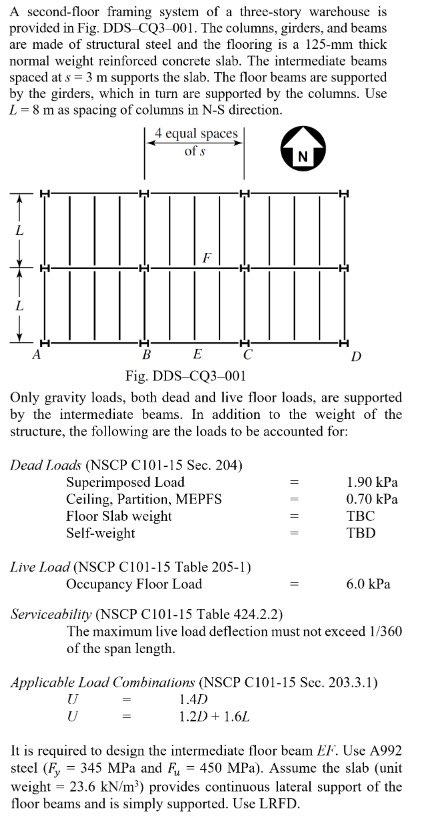 1 . Determine the uniform service dead load